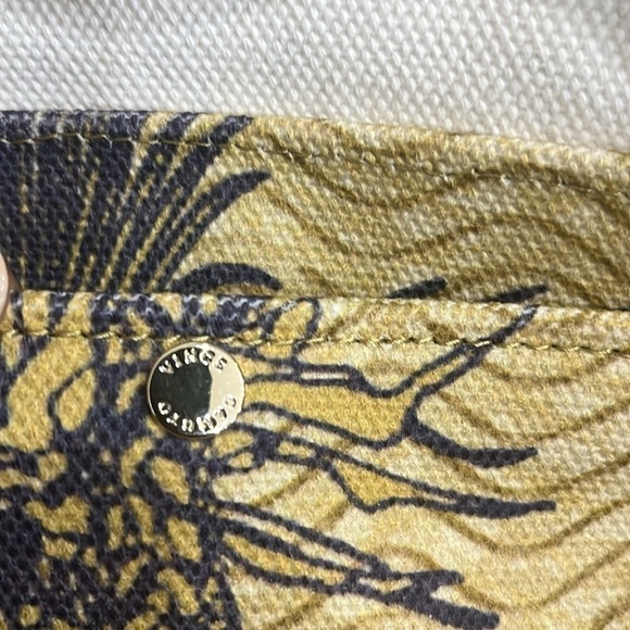 VINCE CAMUTO Orla Canvas Tote Blue Yellow with swingy tassel charms tropical - Picture 10 of 14